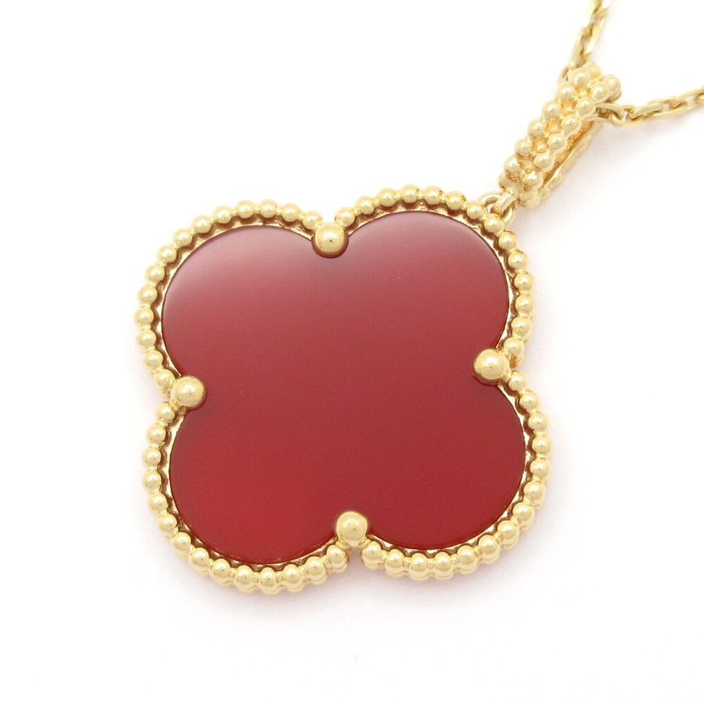 Van Cleef & Arpels Magic Alhambra Long Necklace 18K Rose Gold Carnelian
